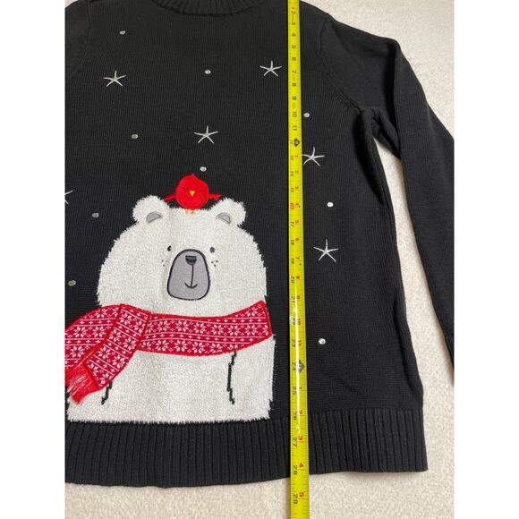 CJ Banks Women's Grandma Christmas Polar Bear & Cardigan Bird Novelty Sweater X - Picture 8 of 9